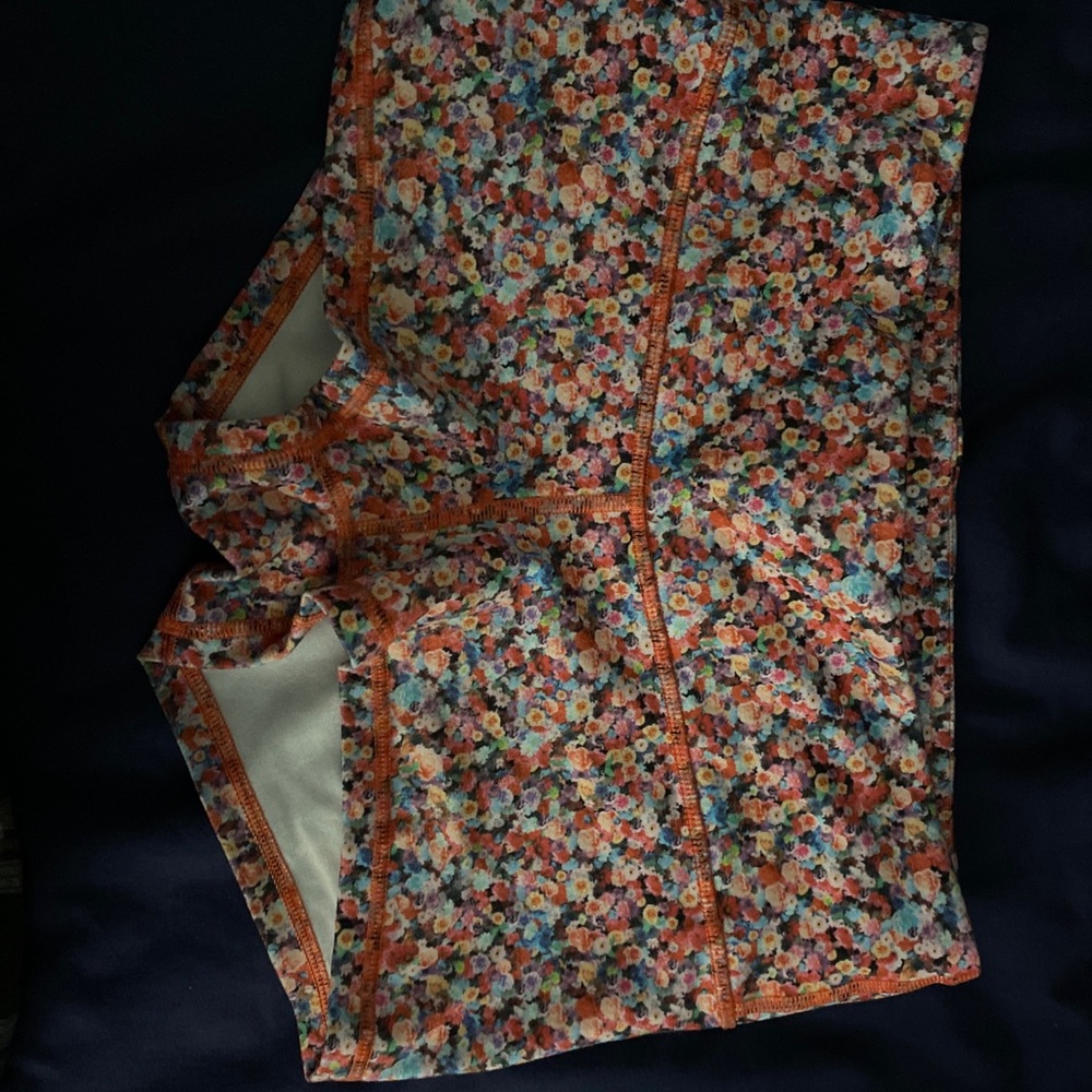 Floral lululemon shorts